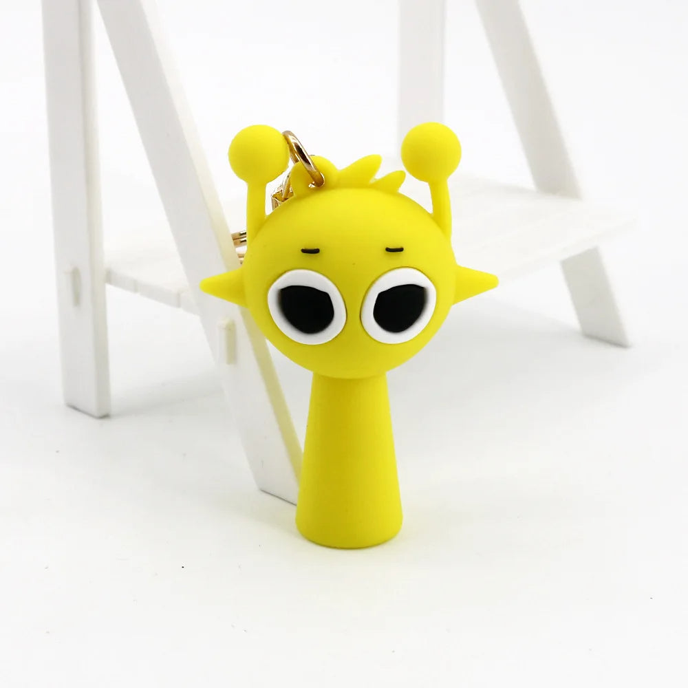 Kawaii Sprunki Anime Acrylic Pendant Cute CartoonSprunki Keychain Sprunki Oren Raddy Gray Brud Vineria Silicone Keychain Bag Key Ring Pendant Children Toy Birthday Gifts Keychain Backpack Decorations Car Doll Hanging Decor Christmas Tree Pendant