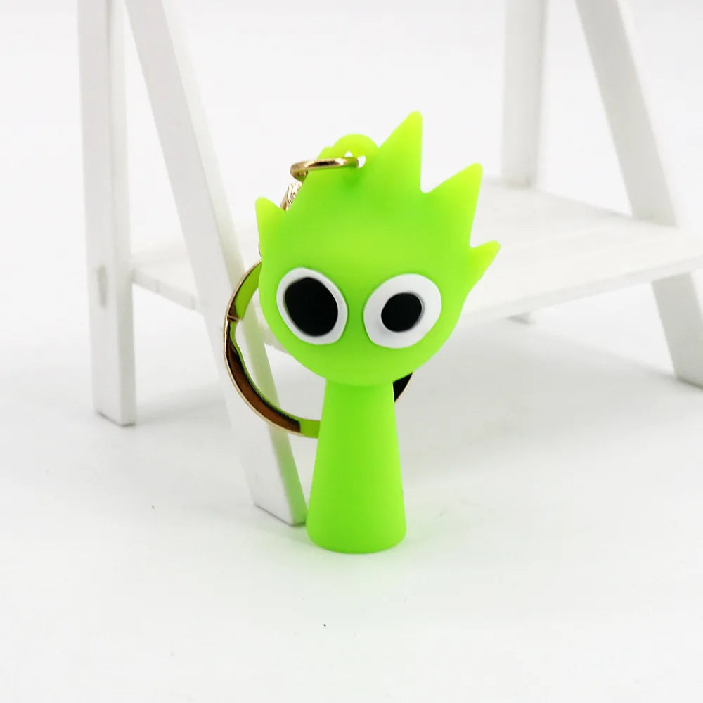 Kawaii Sprunki Anime Acrylic Pendant Cute CartoonSprunki Keychain Sprunki Oren Raddy Gray Brud Vineria Silicone Keychain Bag Key Ring Pendant Children Toy Birthday Gifts Keychain Backpack Decorations Car Doll Hanging Decor Christmas Tree Pendant