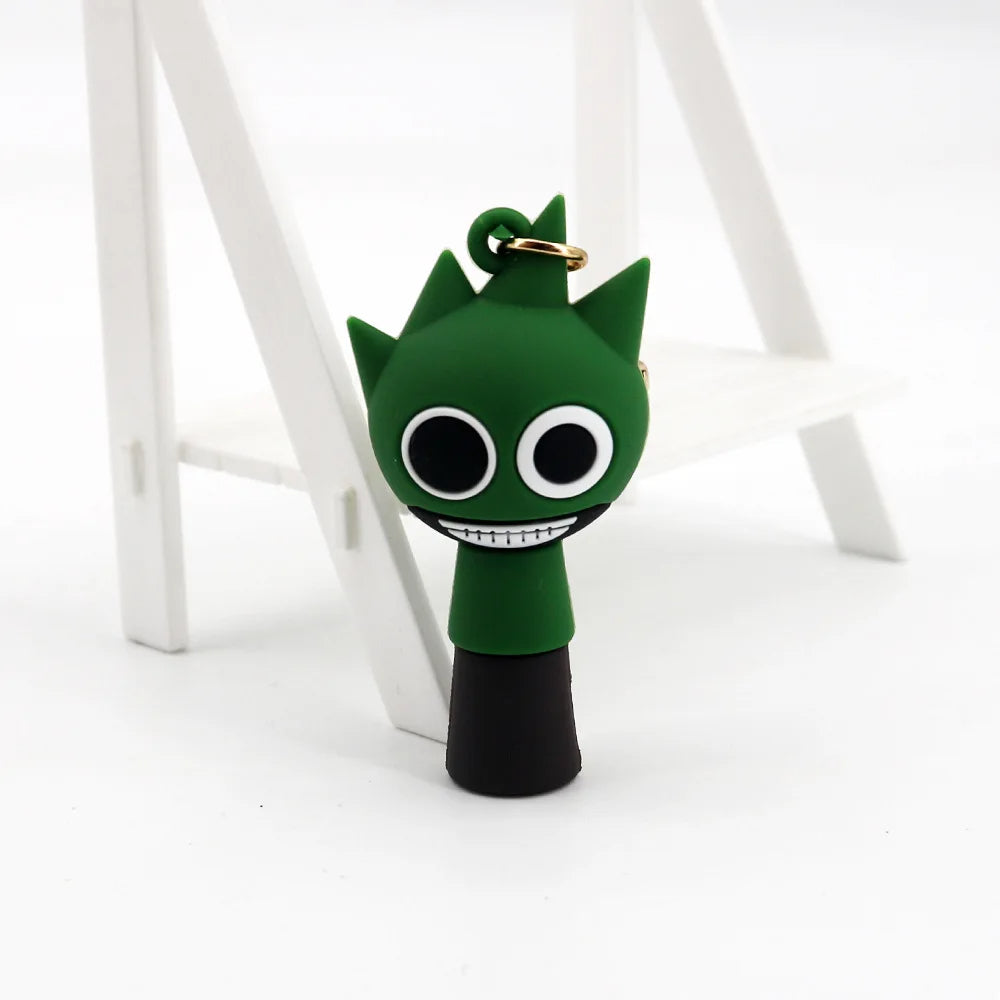 Kawaii Sprunki Anime Acrylic Pendant Cute CartoonSprunki Keychain Sprunki Oren Raddy Gray Brud Vineria Silicone Keychain Bag Key Ring Pendant Children Toy Birthday Gifts Keychain Backpack Decorations Car Doll Hanging Decor Christmas Tree Pendant
