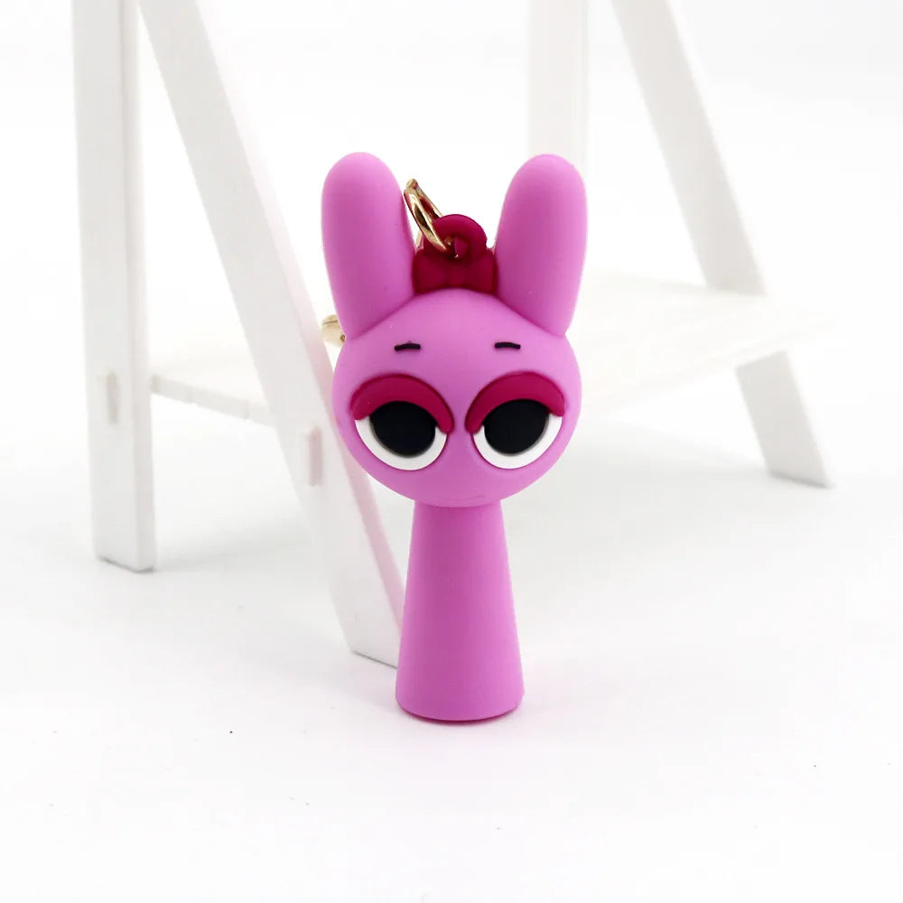 Kawaii Sprunki Anime Acrylic Pendant Cute CartoonSprunki Keychain Sprunki Oren Raddy Gray Brud Vineria Silicone Keychain Bag Key Ring Pendant Children Toy Birthday Gifts Keychain Backpack Decorations Car Doll Hanging Decor Christmas Tree Pendant