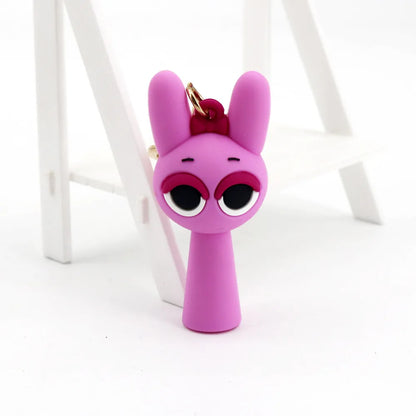 Kawaii Sprunki Anime Acrylic Pendant Cute CartoonSprunki Keychain Sprunki Oren Raddy Gray Brud Vineria Silicone Keychain Bag Key Ring Pendant Children Toy Birthday Gifts Keychain Backpack Decorations Car Doll Hanging Decor Christmas Tree Pendant